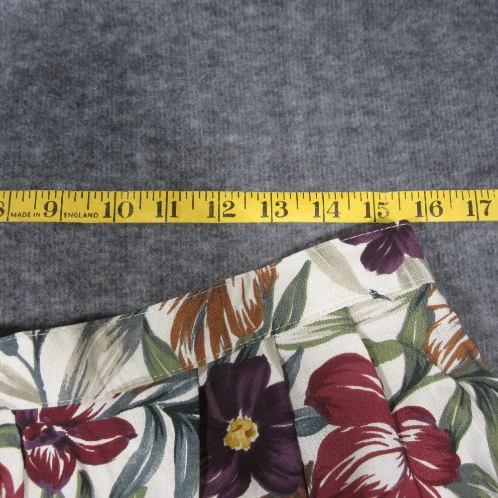 Vtg Alfred Dunner Floral‎ Pleated Midi Skirt 18W Autumn Cottagecore Grandma USA